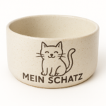 Katzenfutternapf mit der Aufschrift „Mein Schatz“.